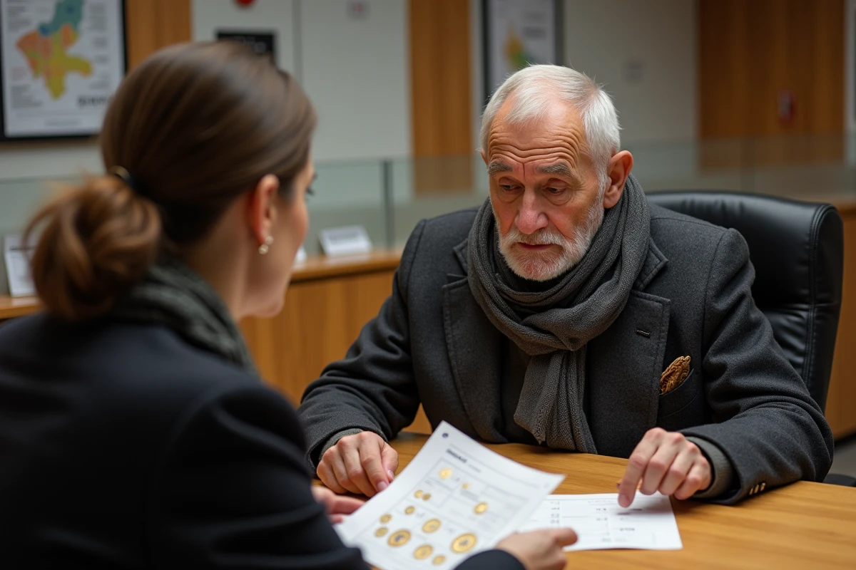 Homme âgé discutant avec une conseillère à la banque
